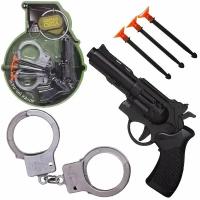 Игровой набор Abtoys Боевая сила Пистолет с 3 пулями на присосках и наручники PT-01833