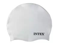 Шапка для плавания из силикона (белая) от 8 лет, Intex 55991