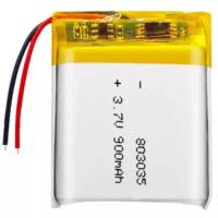 Аккумулятор (батарея) 803035 900mah 3,7v (35х30х8 мм)