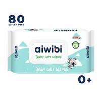 Влажные детские салфетки с клапаном AIWIBI Premium, с маслом чайного дерева, 80шт