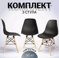 Комплект из 3-х пластиковых стульев SC-001 В,черный