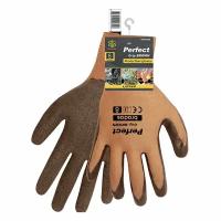 Перчатки садовые PERFECT GRIP BROWN с латексом размер 8 Bradas