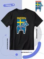 Футболка флаг Швеции-Sweden и национальный символ