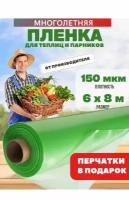 Многолетняя пленка для теплиц, зеленая, плотность 150мкм, размер 6х8м