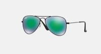 Солнцезащитные очки детские, Авиаторы RAY-BAN с чехлом, линзы зеленые RB9506S-201/3R/50-13