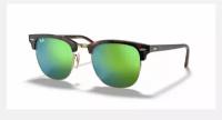 Солнцезащитные очки унисекс, квадратные RAY-BAN с чехлом, линзы зеленые RB3016-114519/51-21
