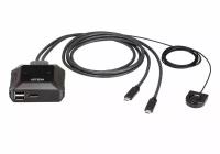 KVM переключатель ATEN US3312 / US3312-AT, 2-портовый USB-C 4K DisplayPort KVM-переключ. ATEN US3312-AT