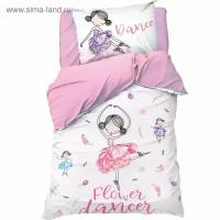 Постельное бельё «Этель» 1.5 сп Flower dancer 143х215 см, 150х214 см, 50х70 см -1 шт,100% хлопок, бязь