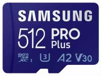 Карта памяти Samsung microSDXC 512GB PRO Plus microSDXC Class 10 UHS-I, U3 + SD адаптер MB-MD512SA/EU