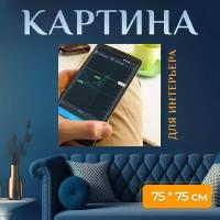 Картина на холсте "Склад, торговля, монитор" на подрамнике 75х75 см. для интерьера