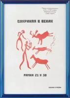 Рамка оформительская КНР пластиковая, 21х30 см, (A4), Синий металлик, с пластиком