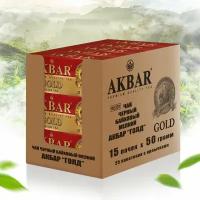 Akbar Gold черный чай 25 пакетов * 15 пачек шоубокс