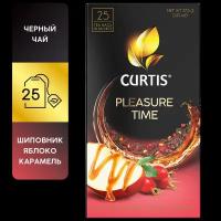 Чай черный в пакетиках CURTIS "Pleasure Time" 25 пакетиков, c шиповником, яблоком и ароматом карамели, мелколистовой