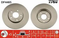 Диск тормозной передний для ford focus ii 278мм DF4465 Trw DF4465