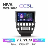 Магнитола LADA Niva 1993 - 2020 Teyes CC3L 4/32Гб ANDROID 8-ми ядерный процессор, IPS экран, DSP, 4G модем, голосовое управление