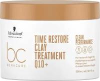 Маска для волос Schwarzkopf Professional Bonacure Clean Performance Time Restore Clay Treatment Q10, Маска-глина для зрелых и длинных волос, 500 мл