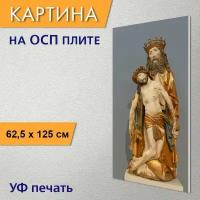 Вертикальная картина на ОСП "Изобразительное искусство, музей, картина" 62x125 см. для интерьериа