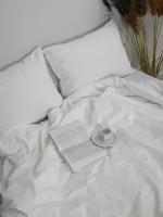 Постельное белье без простыни TENEREZZA евро 2-х спальный хлопок 100% поплин-жаккард белый