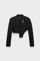 Пиджак Heliot Emil tailored cropped blazer black для женщин цвет черный размер 42