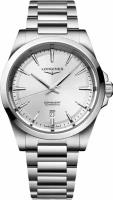 Швейцарские механические с автоподзаводом часы Longines Conquest L3.830.4.72.6 на браслете из нержавеющей стали, с водозащитой 10 бар и международной гарантией от производителя