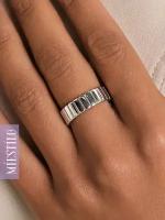 Кольцо MIESTILO Кольцо серебро 925 серебряное на палец широкое ювелирное, серебро, 925 проба, родирование, размер 16, серебряный