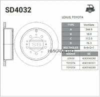 SANGSIN BRAKE SD4032 Диск тормозной TOYOTA LC 200 (2007-) задний