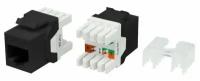 Hyperline KJ8-8P8C-C6A-180-BK Вставка Keystone Jack RJ-45(8P8C), категория 6a (10G), тип 180 градусов, черная