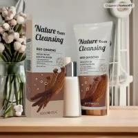 FOODAHOLIC NATURE FOAM CLEANSING RED GINSENG Увлажняющая пенка для умывания с красным женьшенем 150мл