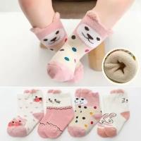 Детские махровые носки для новорожденных девочек набор 0-6