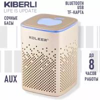 Колонка портативная Беспроводная колонка Bluetooth с FM-радио переносная акустическая система, золото