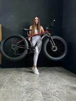 Велосипед фэтбайк Fatbike Richiesto TT089/9s 26" Алюминиевая рама 17.5" Спортивный Вездеход Унисекс, черно-красный модель 2024