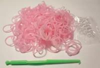 Резинки для плетения браслетов Розовые светлые 400 шт