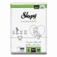 ЭКО Подгузники детские Sleepy Natural размер 3 (4-9кг.) 68 шт