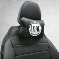 Автомобильная подушка под шею на подголовник эмблема Fiat, для Фиат. Подушка для шеи в машину. Подушка на сиденье автомобиля