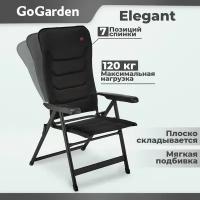 Кресло складное GoGarden ELEGANT, 7 позиций, 48,5х42х121 см, алюм., цвет черный