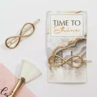 Формовая заколка на подложке Time to shine, 4,5 x 5,5 см