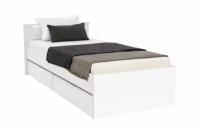 Кровать Боровичи-Мебель Мелисса с реечным основанием и с ящиками белый 205х100х85 см