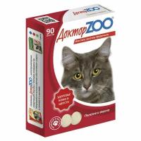Витамины Доктор ZOO для кошек Здоровье кожи и шерсти с биотином и таурином, 90 таб. х 3 уп