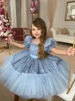 Платье Valery little dress, размер 116, голубой, синий