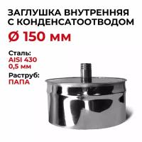 Заглушка для ревизии с конденсатоотводом 1/2 внутренняя папа D 150 мм "Прок"