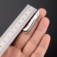 Нож брелок складной латунный 50 мм (Серебристый)