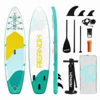 Надувная серфинг доска SUP board TOURUS REANOX RX-Y01 2023 (335х84х15 см) с рюкзаком, веслом, насосом и страховочным лишемSUP-доска