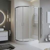 Душевой уголок BelBagno Uno 100x80 UNO-195-RH-2-100/80-C-Cr стекло прозрачное, профиль хром, без поддона