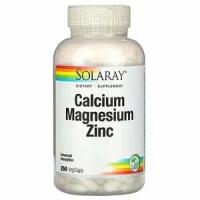 Solaray Products Calcium Magnesium Zinc - кальций, магний и цинк 250 вегетарианских капсул