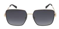 Женские солнцезащитные очки Moschino Love MOL048/S 2M2 9O, цвет: золотой, цвет линзы: серый, квадратные, металл