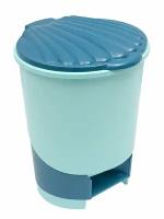 Ведро для мусора с педалью Альтернатива 10 л, мусорное ведро с педалью, контейнер для мусора с педалью, мусорный контейнер, сине-голубой