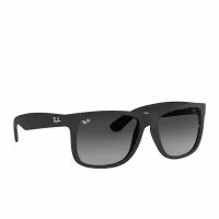 Солнцезащитные очки унисекс, квадратные RAY-BAN Justin с чехлом, линзы серые RB4165F-622/8G/54-17