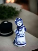 Фарфоровая статуэтка "Снегурочка в кокошнике" 5х5х10 см гжель фарфор ручная работа