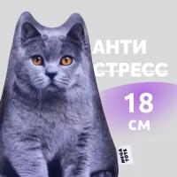 Антистресс игрушки для взрослых и детей Мега Тойс Кот Британский, подушка с шариками