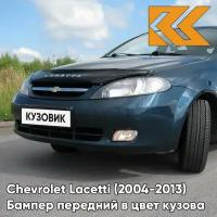 Бампер передний в цвет Chevrolet Lacetti (2004-2013) хэтчбек 58U - Dark Turquoise - Синий